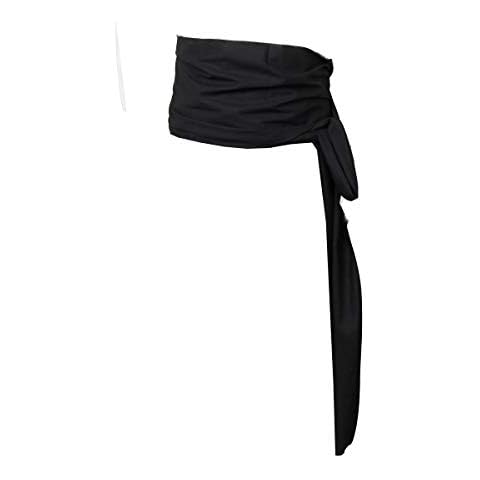 COSFLY Men Pirate Medieval Renaissance Large Sash Halloween Costume Waist Sash Belt Accessory (Black) Cover