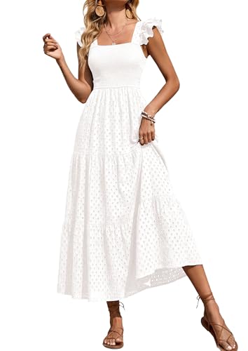 PRETTYGARDEN Womens Summer Square Neck Maxi...