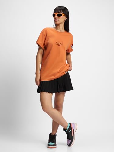 Image of Bewakoof Women's Typography 100% Cotton T-Shirt - Boyfriend Fit, Round Neck, Half Sleeves