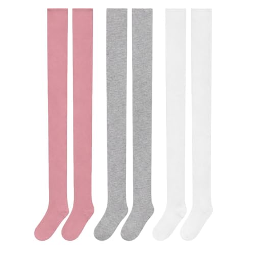 Basic Treasure 3er Pack Kinderstrumpfhosen Mädchen Strumpfhosen Strumpfhose Mädchen 110-116 Grau/Weiß/Rosa