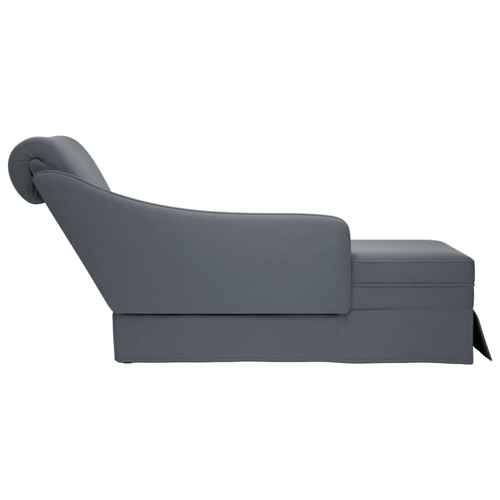 Chaise longue con cuscino cervicale e bracciolo destro, in velluto, 145 x 56 x 70 cm, comoda sedia da salotto per soggiorno, camera da letto, camera degli ospiti, zona relax e lettura