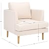 SAFAVIEH Home Collection Hampshire Modern Bone Linen/White Washed Solid Wood Accent Chair