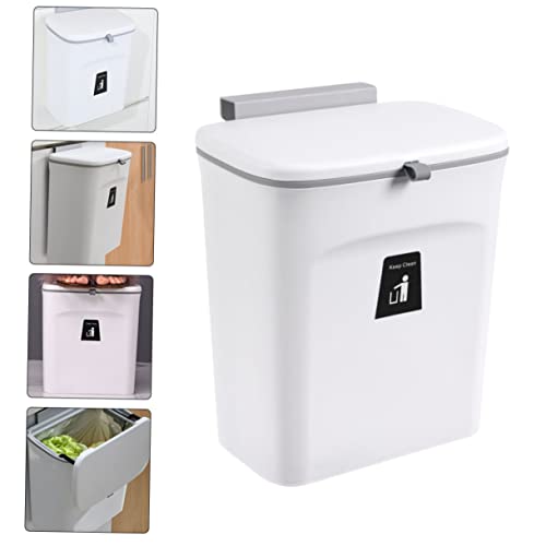 Cabilock caneca de basura rectangular con tapa blanca miniatura 5