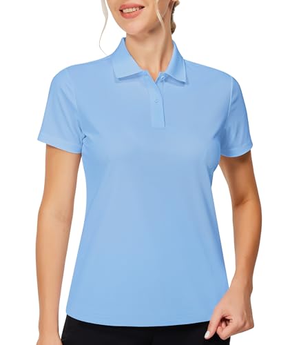 Image of Casei Womens Shorts Sleeve Polo Golf Shirts Quick Dry UPF 50+ Tennis Pickleball Top Collared Casual Work Athletic Shirts