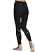 Chikool Women Yoga Pants Mesh Workout Gym Running Leggings Inner Pocket Non See Through Black