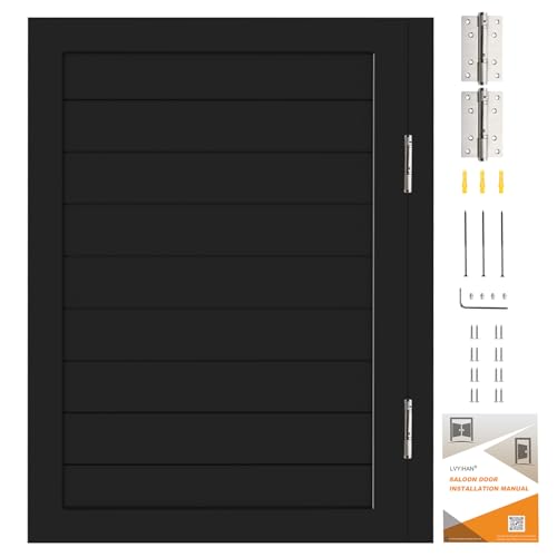 30 Black Saloon Swinging Door with Installation Guide Hinges & Hardware