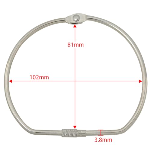 Image of 3PCS Metal Open Storage Ring Movable Screw D Storage Ring 3.8 Wire Inside 102mm 4 inch For Warehouse Management DIY Projects Decorative Paper Storage Tape