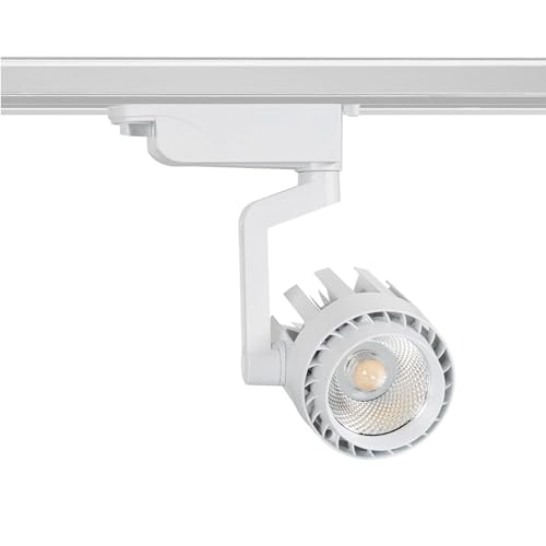 LEDKIA LIGHTING - LED Schienenstrahler | 30W Leistung | 1-Phasenstromschiene | 3000 lm Lichtstrom | COB Technologie | Aluminium, Weiß, 3000K Warmweiß
