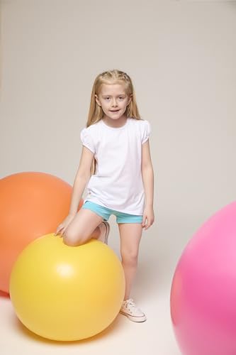 Image of Lilax Girls Short Puff Sleeve Cotton T-Shirt, Toddler & Little Girls Top | 95% Cotton Puff Sleeve Tee; Crewneck, Short Sleeve; Toddler & Girls Sizes 2T-12; for School, Play & Everyday; Machine Wash