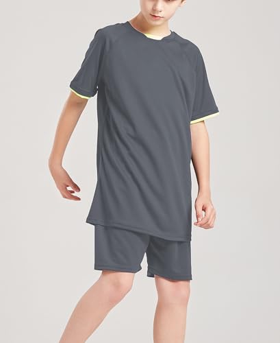 Image of DANI CHINS Boys Loose Athletic Short-Sleeve Shirt and Active Mesh Shorts Set