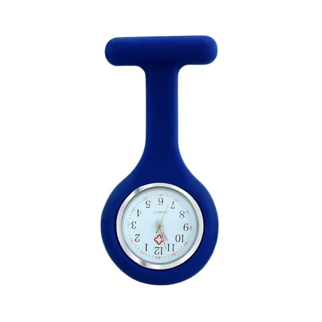 Silicone Pocket Watch for Women Doctors and Nurses | Brooch Pin Hanging Chest Miniature Timepiece | Black-image-17