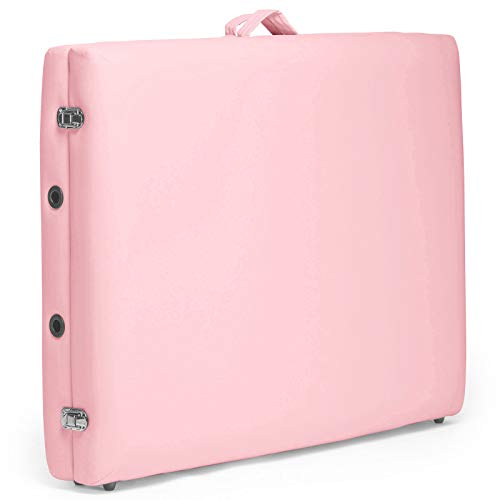 Saloniture Professional Portable Folding Massage Table With Carrying Case - Pink #TOP2