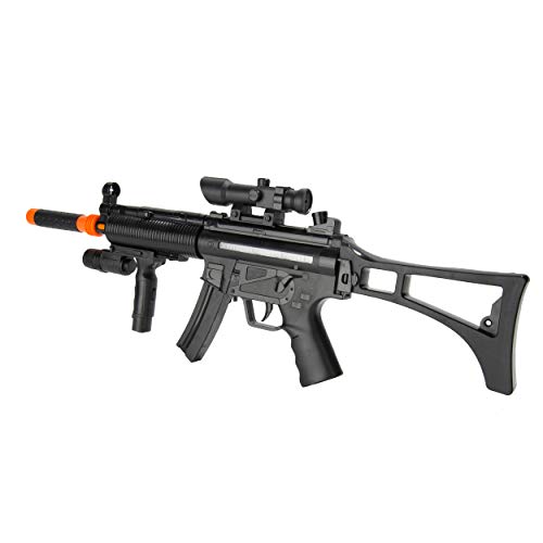 VG Kid's Realistic SMG Toy Machine Gun Rifle with Scope, Flashing Lights and Sounds Pretend Play Toy