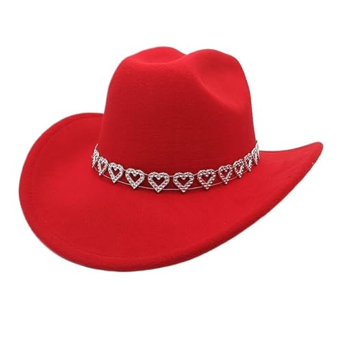 Chapeau de cowboy à strass de finition premium pour femme élégante