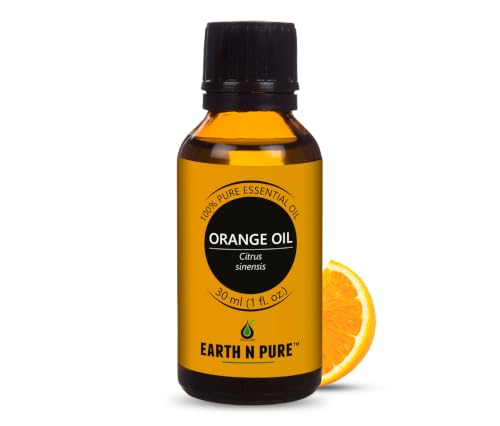 Image of Earth N Pure Orange Oil 100% Pure & Natural | Sweet Orange Essential Oil for Diffuser, Aromatherapy, Skin Care, Hair Care & Cleaning |for Fresh Mood & Home Fragrance | Undiluted Therapeutic Grade - 30ml