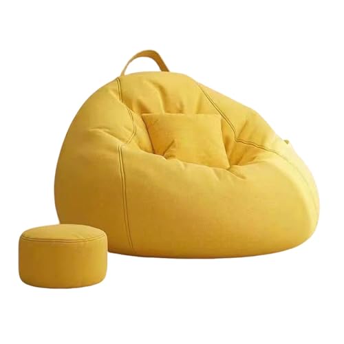 Sillón puff – Sofá reclinable portátil de lino de algodón suave para dormitorio y balcón – Asiento para dormir para máxima relajación y comodidad