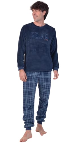 PRIVATA PRP1081 - Pijama Hombre Tejido Peluche Hombre Color: Marino Talla: x-Large