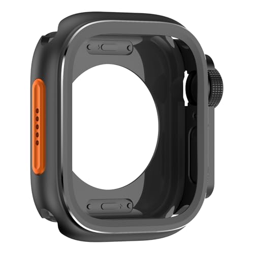 Image of 2 in 1 Metal Rugged Case Compatible with Apple Watch Series 11 10 46mm Shockproof Protect Bumper case with Back Cover Full Protection (Black,46mm)