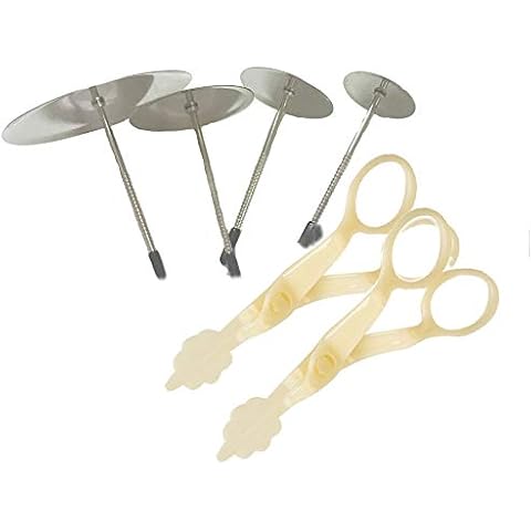 Cake Flower Lifters Set Stainless Steel Baking Tools for Icing Flowers Decoration (6 Pack) (Yellow) Cover