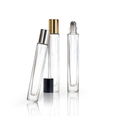 Constore 4Pcs 10Ml Roller Bottle For Essential Oils Empty Clear Glass Roll-On Bottle With Aluminum Cap Refillable Massage Stainless Steel Roller Ball Vial Aromatherapy Perfume Container (Gold) #TOP1