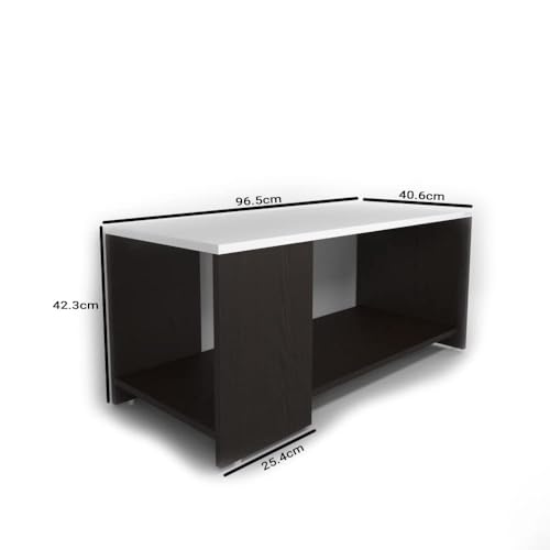 Image of ESTANTERIA Coffee Table for Living Room Wooden Engineering Wood Center Tea Table Strong & Durable Space Saving Furniture with Storage for Bedroom Modern Design Furniture Home Decor (Pavillion)