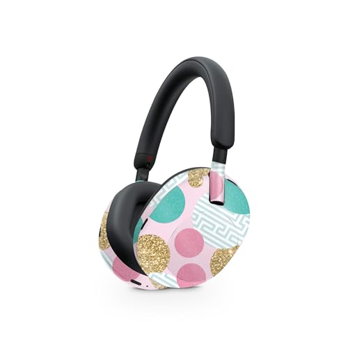 Image of MightySkins Glossy Glitter Skin Compatible with Sony WH-1000XM5 Headphones - Golden Bubbles | Protective, Durable High-Gloss Glitter Finish | Easy to Apply