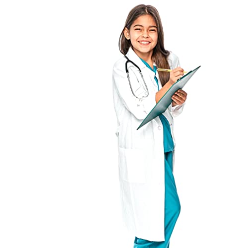 Rauoawby White Lab Coat for Kids Children's Lab Coat for Doctor