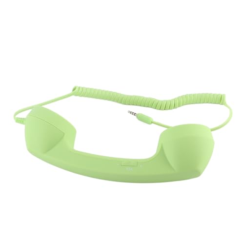 Auricular retro para teléfono móvil receptor verde con micrófono y cable 5
