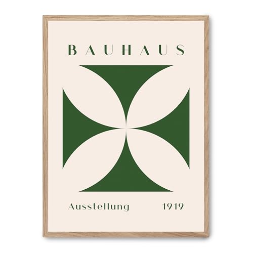 Tableau Bauhaus vert flower poster mural vintage pour décoration d'intérieur moderne