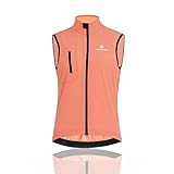 [ Morethan ] サイクル ベスト (オレンジ/L/メンズ/レディース) ウインドブレーカー ロードバイク 秋 冬 (軽量/速乾/反射材/ポケット付) WVP-027