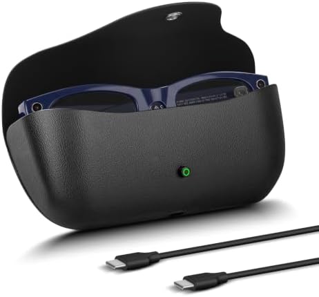 Portable AI Glasses Charging Case Compatible with Ray-Ban Meta Gen1/Gen2