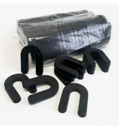 1/4" x 1 1/2" x 2" Black - Plastic Horseshoe Shims - 100 Pack
