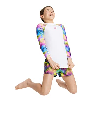 Image of arena Girls' Standard Uv Protection Long Sleeve Shirt Rash Allover