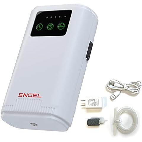 ENGEL Ultra Quiet Lithium-Ion USB Rechargeable Live Bait Aerator Pump & Bubbler with Universal Clip fits Most Bait Buckets (White) Cover