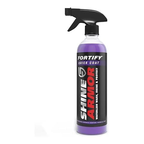 Ceramic Coating Top Coat for Cars Fortify Quick Coat Car Wax Polish Spray Waterless Wash & Wax Hydrophobic Top Coat Polish & Polymer Paint Sealant Detail Protection 16 Fl Oz by SHINE ARMOR Cover