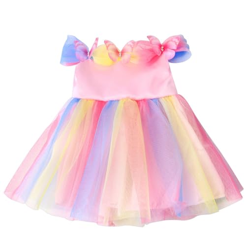 NIXNUT Vêtements de Poupée Robe de Princesse Longue avec Maille Colorée pour Poupée American Girl 18 Pouces