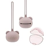 Norhogo Schnuller Silikon, BPA-freie Babybären-Schnullerhülle mit Sichere Aufbewahrung für Schnullerbox, Schnullerzubehör für Jungen und Mädchen Hellrosa