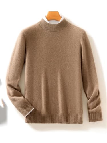 Men's Merino Wool Sweater Mock-Neck Pullovers Autumn Winter Casual Male Tops2
