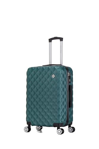 Preston Morgan Medium Suitcase on 4 Dual Spinner Wheels Super Lightweight ABS Hard Shell Hold Check...