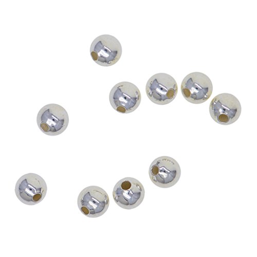 Preisvergleich Produktbild Non-brand 10 Stück 925 Sterling Silber Rund Glänzend