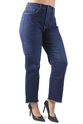 Women's Juniors Mom-Fit High Waist Loose Straight Leg Jeans (2138)