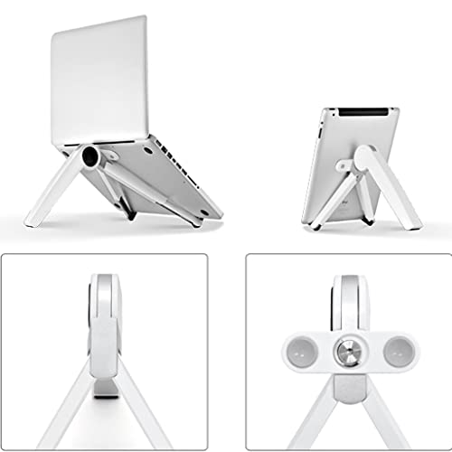 Soporte para computadora portátil de aluminio silver con estante plegable 7