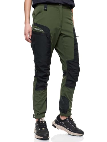 PUMA Workwear Pro-One Wanderhose Damen - Robuste Outdoorhose für Damen - Mit verstärktem Nylon für Langlebigkeit - Trekkinghose mit 4-Wege-Stretch - Verstellbarer Knopfleiste - M - Oliv