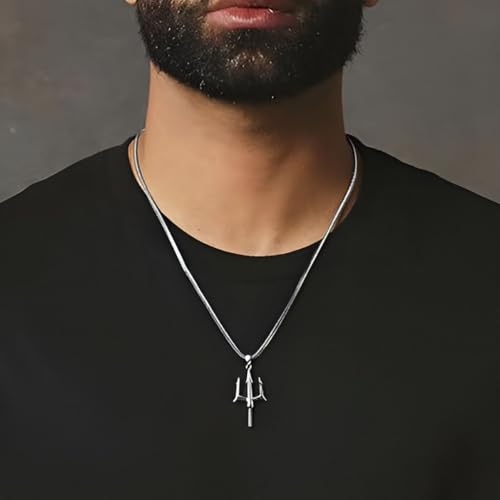 Image of Trishul Pendant Necklace, Stainless Steel For Men Women Unisex