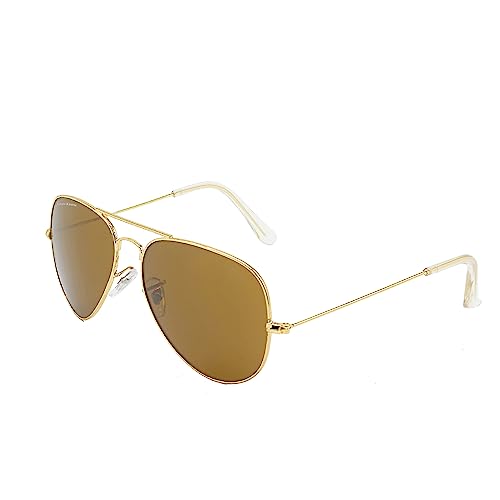 Image of Louis Kouros Armstoner Aviator Classic Trendy 3026 sunglasses | Mirror Lens | 400 UV Protected | For Men's Women's | Medium | 62mm Lens Width