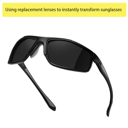Polarized Night Driving Glasses Unisex NIght Cycling Glasses with Replacement Sunglasses Lens for Daytime3