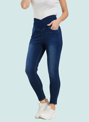 Women's High Waisted Jeggings Tummy Control Stretch Denim Pants, Soft Comfortable Fit, Skinny Leg Retro Casual Style2