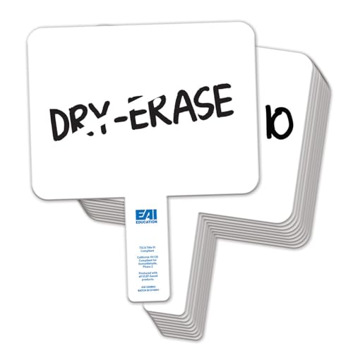 EAI Education Double-Sided Dry-Erase Paddles: Rectangular - Set of 10