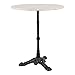 Tavolo da giardino in marmo e piede in ghisa, diametro 60 cm, colore: bianco