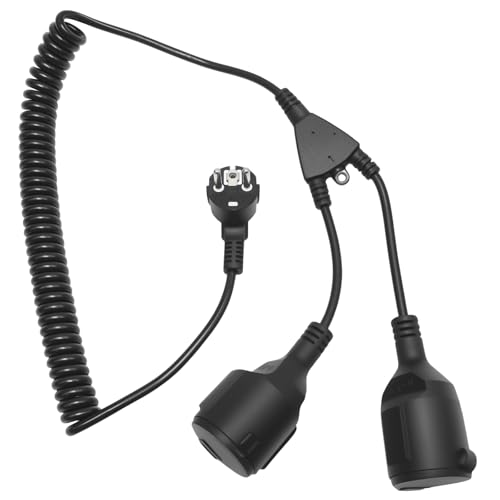Câble spiralé extensible Hoypeyfiy 250V 16A avec double sortie pour vos outils